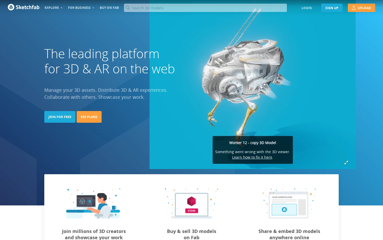 Sketchfab 页面快照